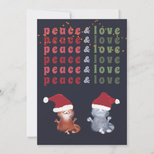 Funny Cats Couple Yoga Meditation Cute Christmas Holiday Card