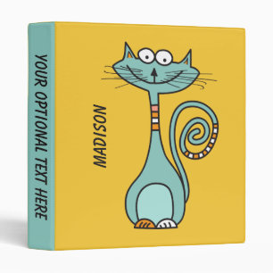 Funny Cats custom name & color binders