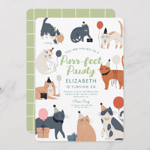 Funny Cats cute Purrfect Birthday Party Invitation