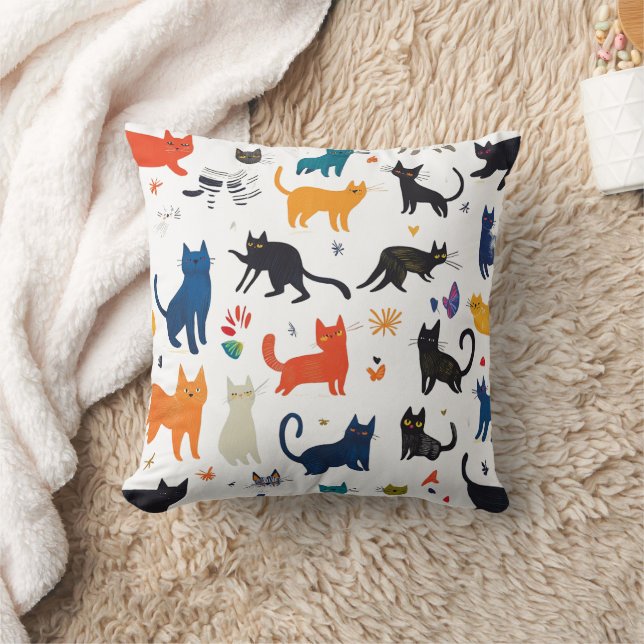  Funny Cats Decorative Pillow – Cute & Playful Cat (Blanket)