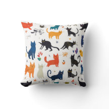 Funny Cats Decorative Pillow – Cute & Playful Cat