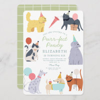 Funny Cats Dogs Purr-fect Birthday Pawty