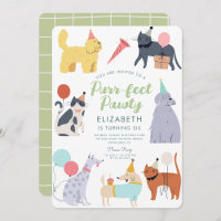 Funny Cats Dogs Purr-fect Birthday Pawty  Invitation