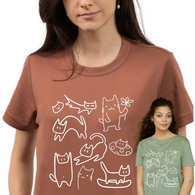 Funny Cats Doodles  T-Shirt (Creator Uploaded)