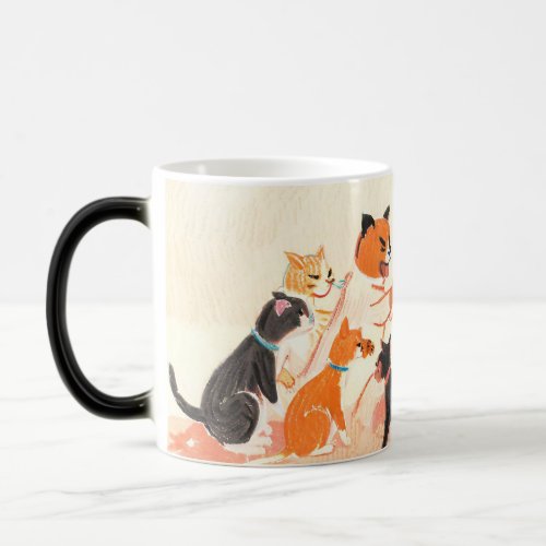 Funny Cats fight with dogs Magic Mug