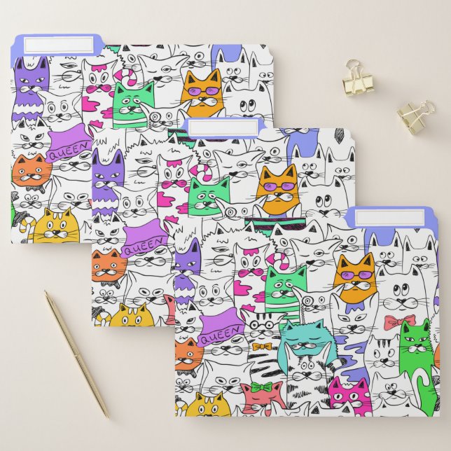 Funny Cats File Folder (Set)