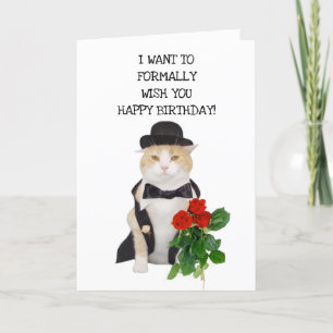 Funny Cats Formal Birthday Wishes Card