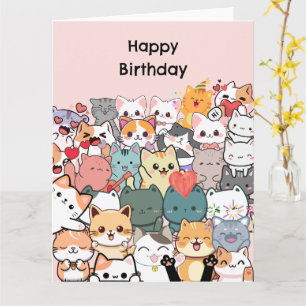 Funny Cats Happy Birthday Personalised Card