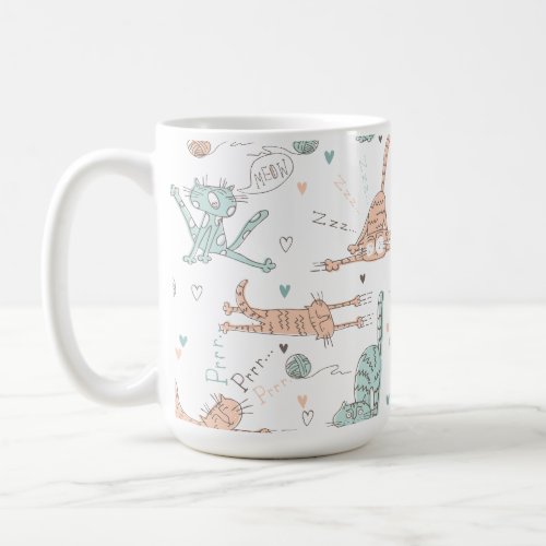 Funny Cats in a Cute Style Coffee Mug