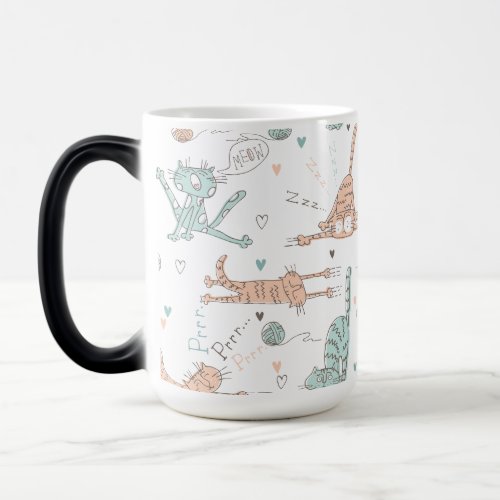 Funny Cats in a Cute Style Magic Mug