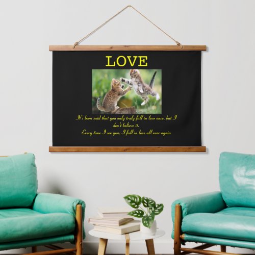 Funny cats love quotation hanging tapestry