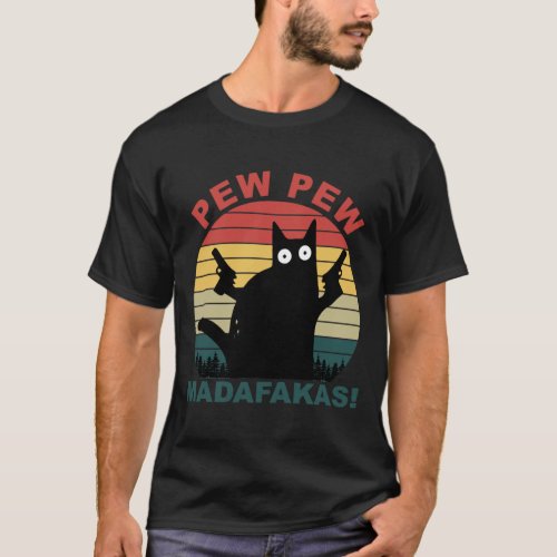 Funny cats lovers pew pew madafakas cat Essential T_Shirt