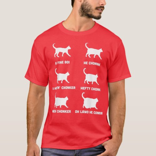 Funny Cats Meme Chonk Cat Chart  T_Shirt