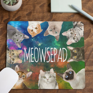 Cute Rainbow Kitten Desk Mat, Mouse Pad