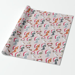 Funny Cats Merry Xmas Christmas Pretty Wrapping Paper