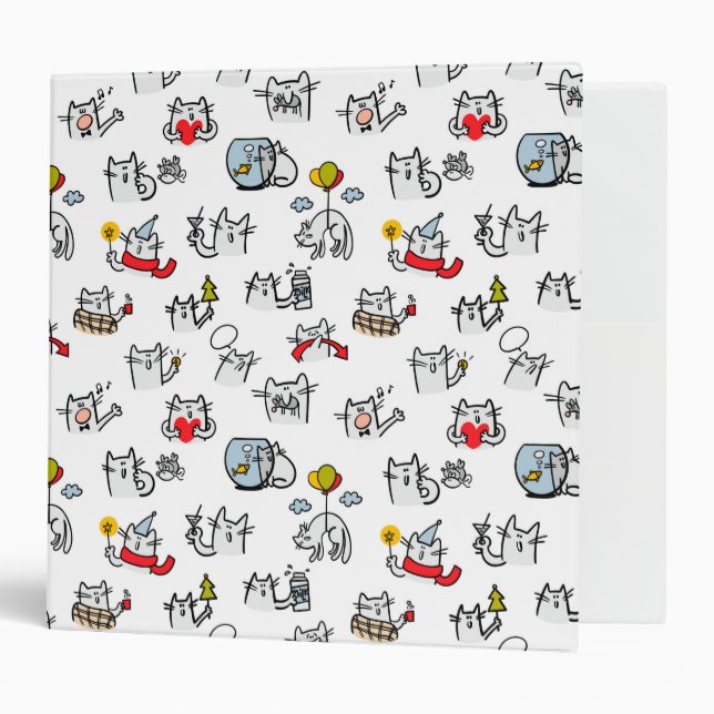 Funny cats, milk and magic. 3 ring binder (Front/Inside)