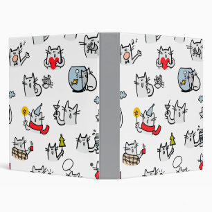 Funny cats, milk and magic. 3 ring binder