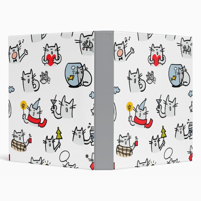 Funny cats, milk and magic. 3 ring binder (Background)