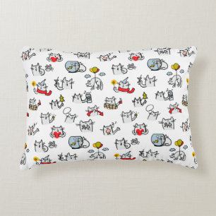 Funny cats, milk and magic. accent pillow