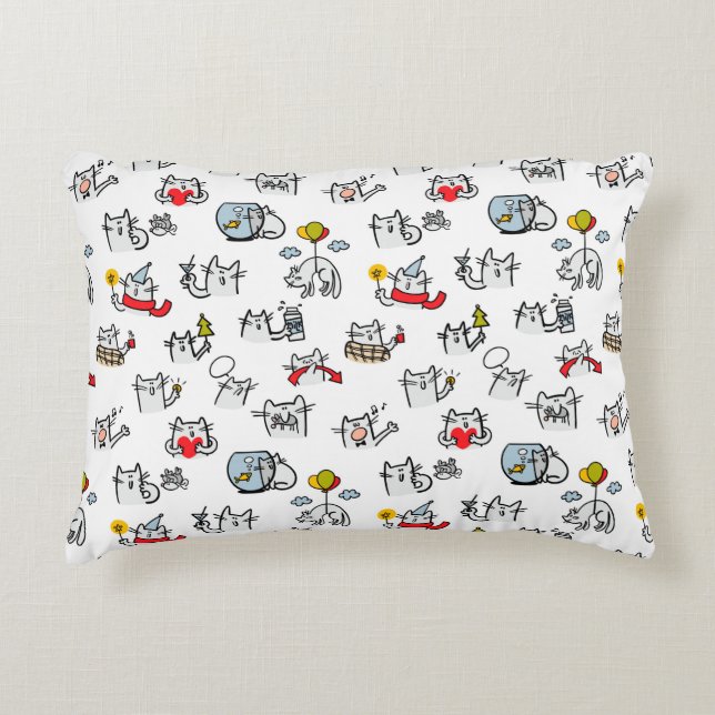 Funny cats, milk and magic. accent pillow (Front)