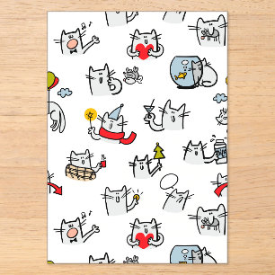 Funny cats, milk and magic. acrylic invitations