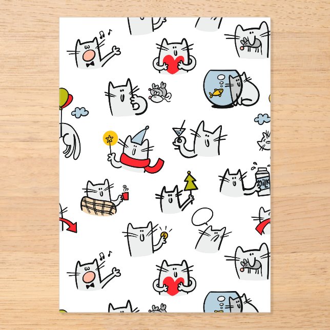 Funny cats, milk and magic. acrylic invitations (Front)