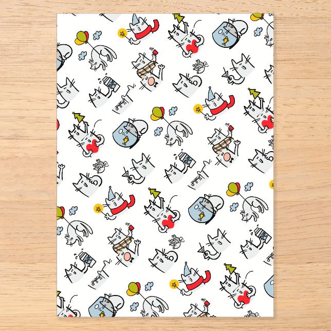Funny cats, milk and magic. acrylic invitations (Front)