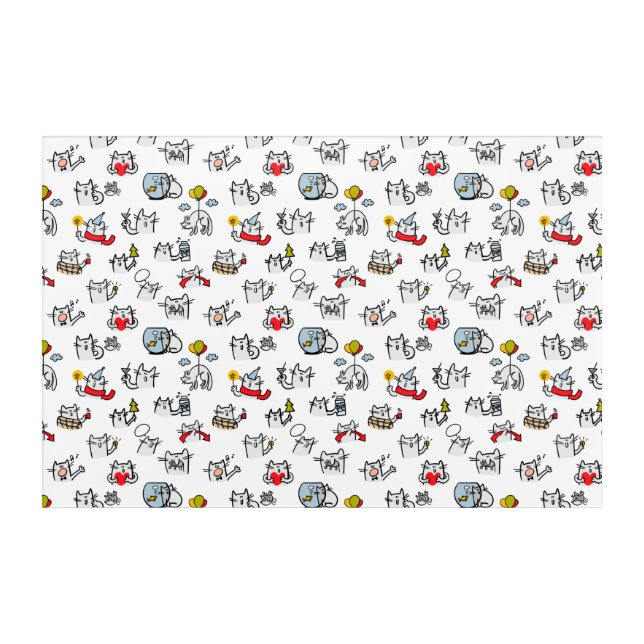 Funny cats, milk and magic. acrylic print (Front)