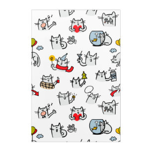 Funny cats, milk and magic. acrylic print