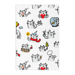 Funny cats, milk and magic. acrylic print