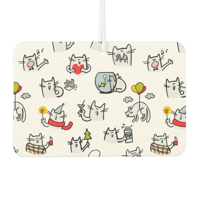 Funny cats, milk and magic. air freshener (Front)