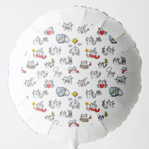 Funny cats, milk and magic. balloon