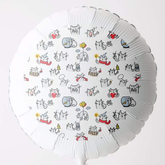 Funny cats, milk and magic. balloon (Front)