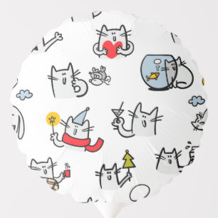 Funny cats, milk and magic. balloon