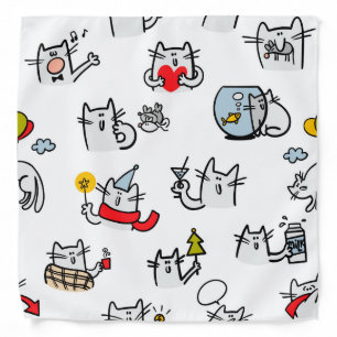 Funny cats, milk and magic. bandana