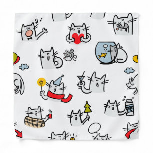 Funny cats, milk and magic. bandana
