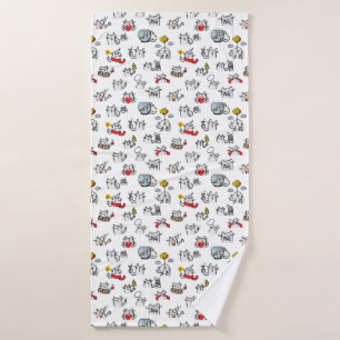 Funny cats, milk and magic. bath towel