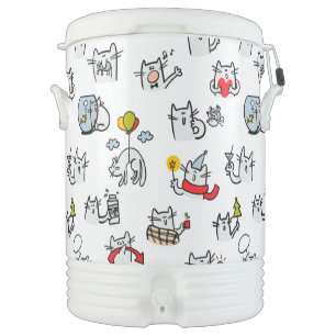 Funny cats, milk and magic. beverage cooler