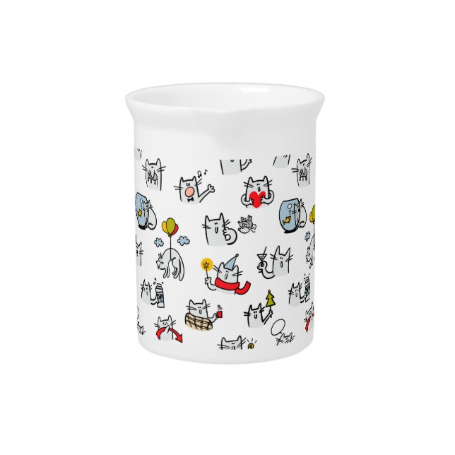 Funny cats, milk and magic. beverage pitcher (Front)