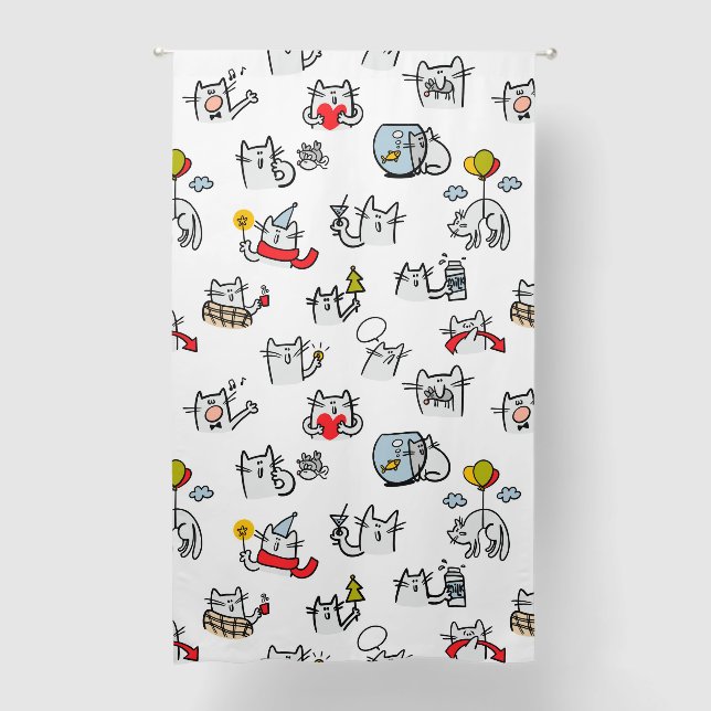 Funny cats, milk and magic. blackout curtains (Front)