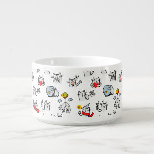 Funny cats, milk and magic. bowl
