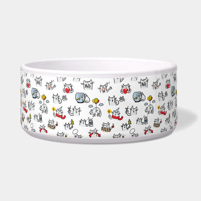Funny cats, milk and magic. bowl (Front)