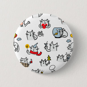 Funny cats, milk and magic. button