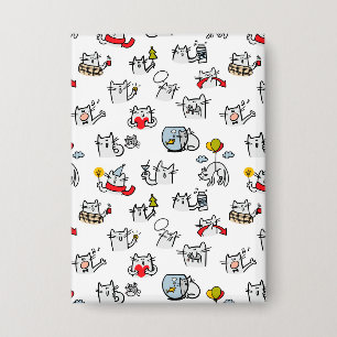 Funny cats, milk and magic. button