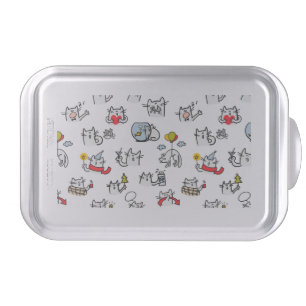 Funny cats, milk and magic. cake pan
