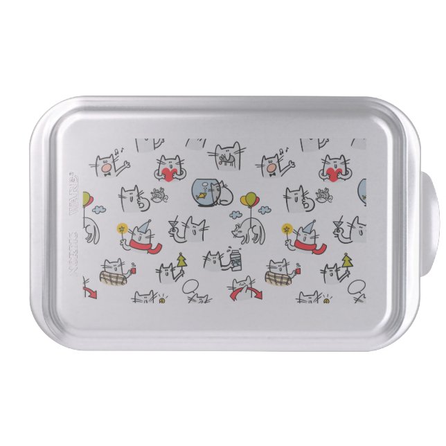 Funny cats, milk and magic. cake pan (Front)