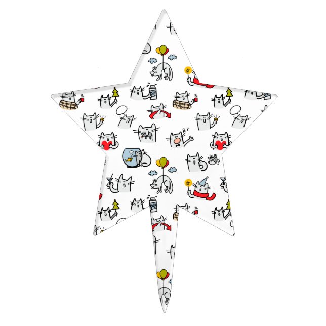 Funny cats, milk and magic. cake topper (Front)