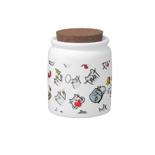 Funny cats, milk and magic. candy jar