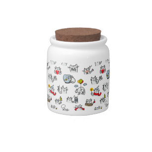 Funny cats, milk and magic. candy jar
