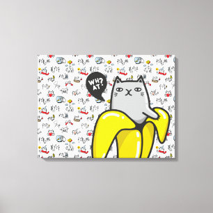 Funny cats, milk and magic. canvas print